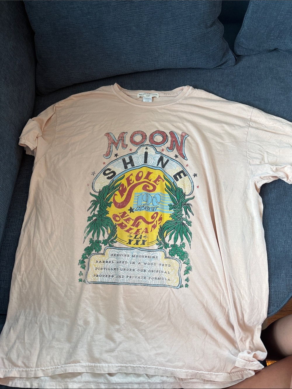 Project Social T Peach Moonshine Graphic Tee with Multicolor Print